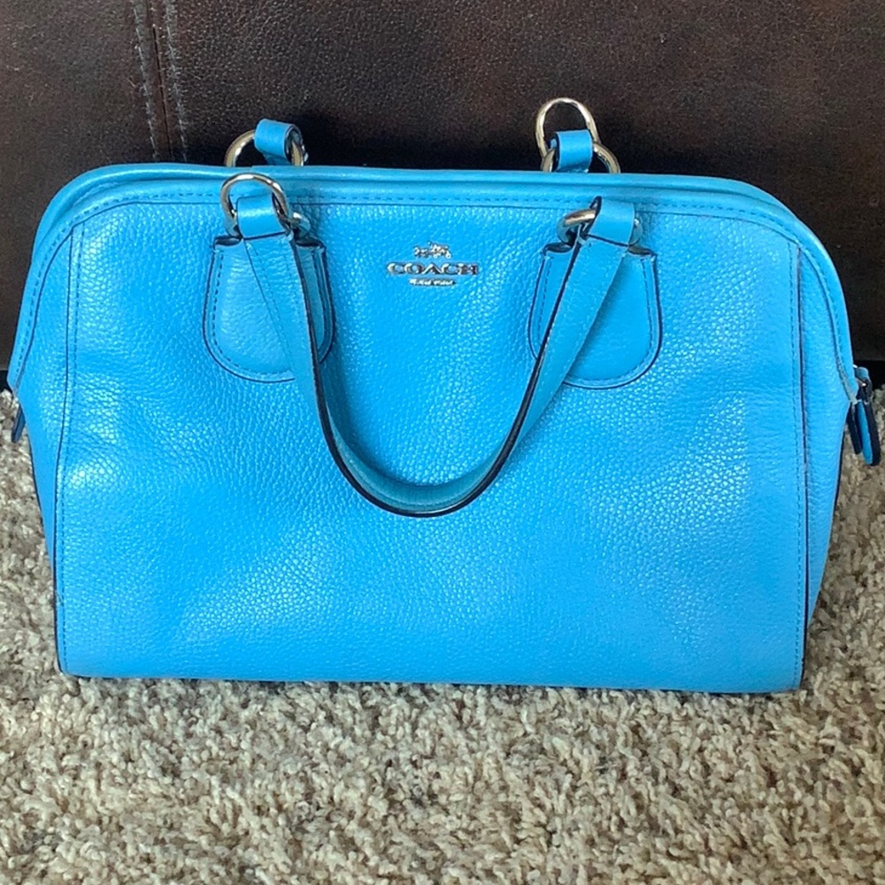 Blue coach bag medium sized great for anything